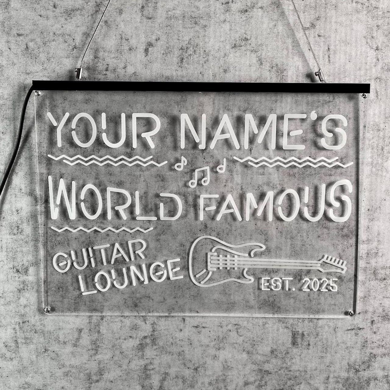 Personalized Guitar Bar Signs with Your Name for home wall light up with personalized pub name, man cave accessories, beer themed neon customizable lighted sign