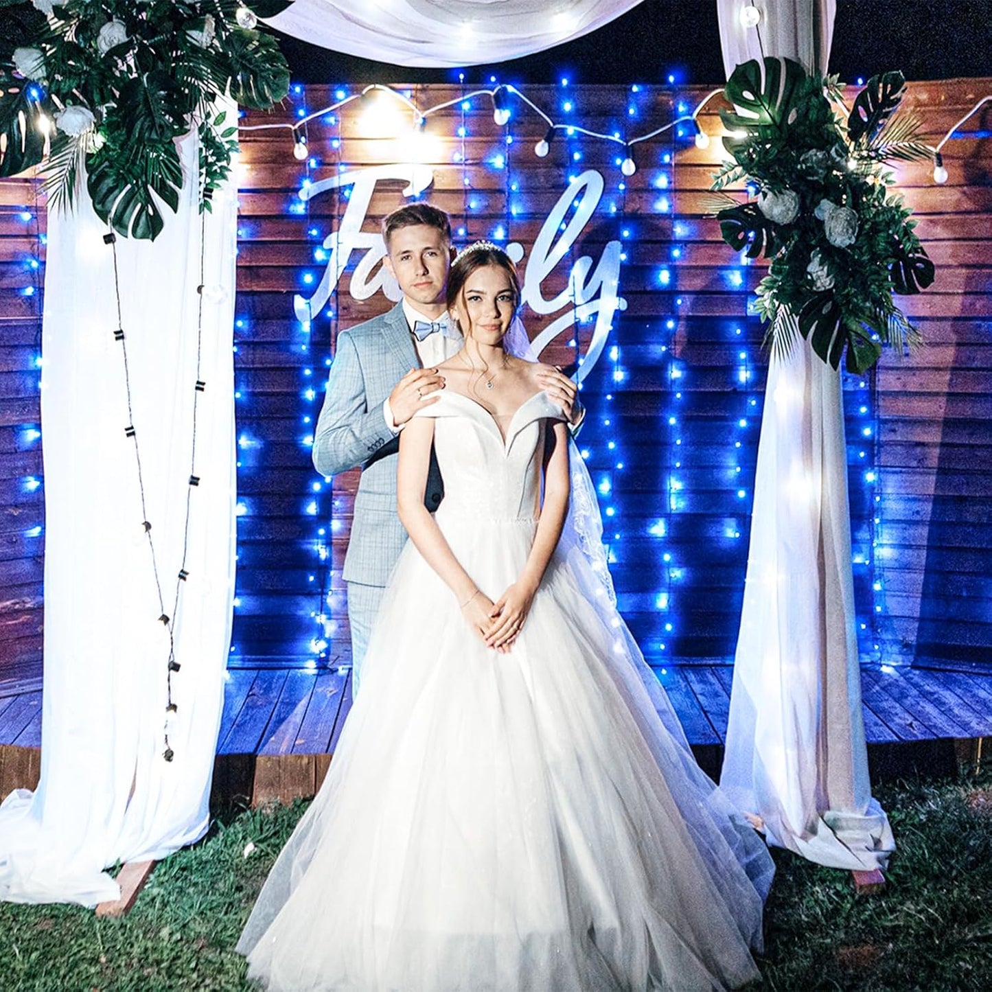 Christmas Lights Outdoor, 262FT 800 LED Christmas String Lights 8 Modes, Green Wire Waterproof Twinkle Tree Light for Indoor House Yard Patio Wedding Holiday Decorations, Blue