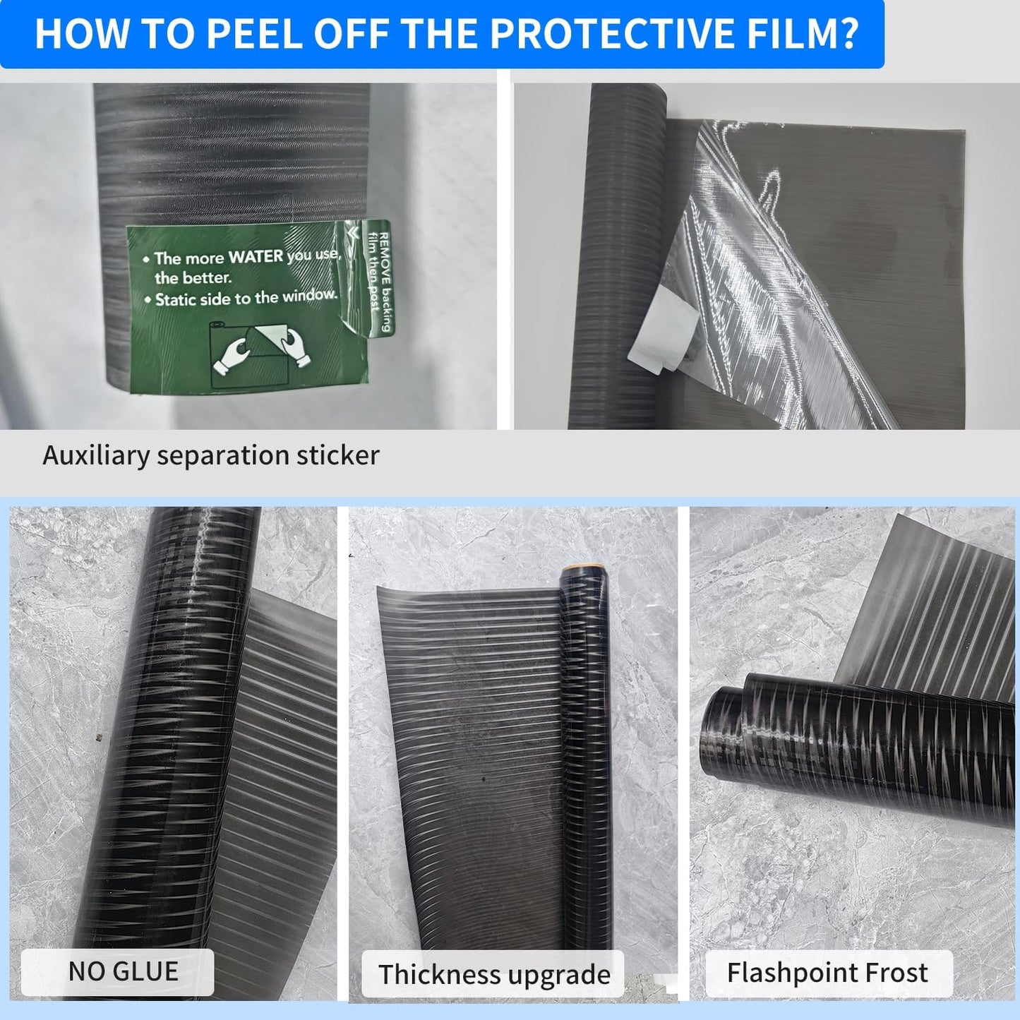 Frosted Glass Window Privacy Film Decorative, Bathroom Privacy Film for Glass Windows Cover, Static Cling, Removable, Reusable, Anti-UV, Anti-Glare, Heat Blocking,Changhong,17.5X78.7Inch