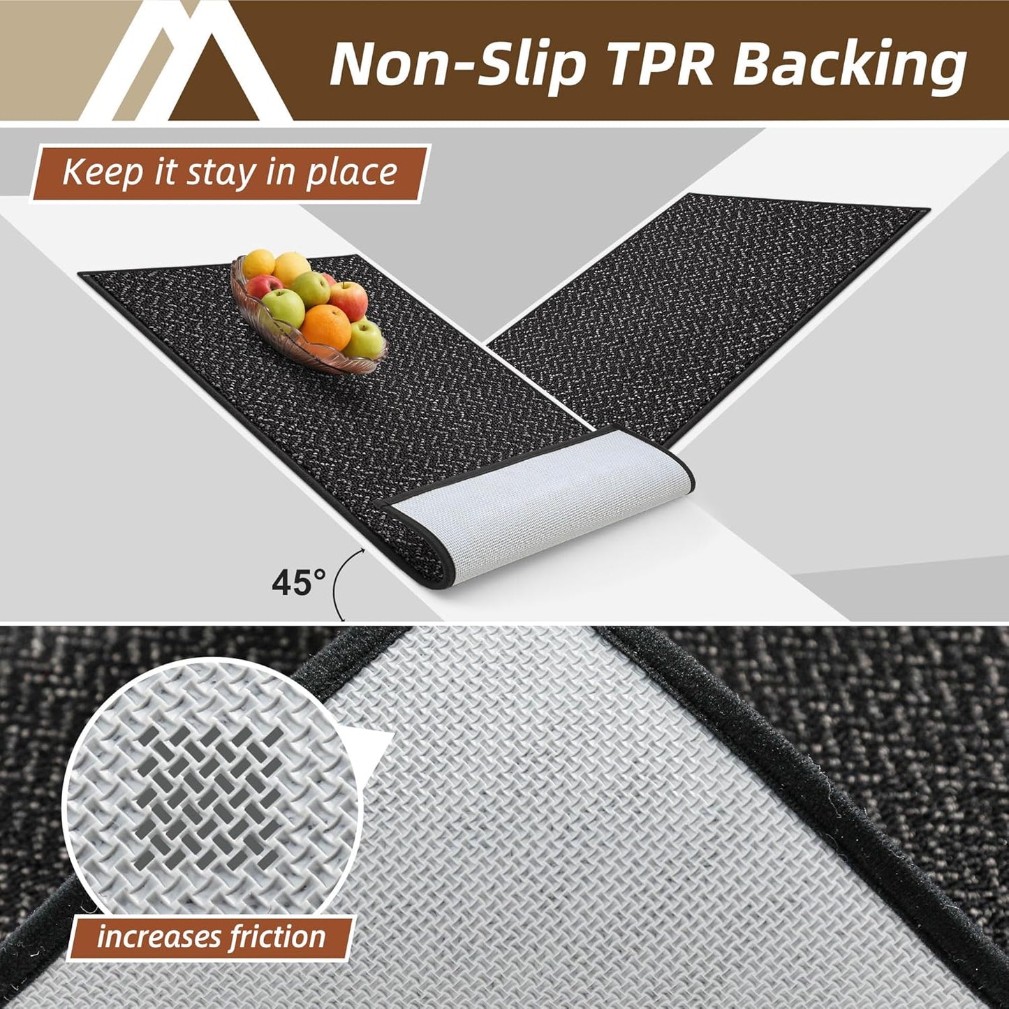 COSY HOMEER-Door-Mat 36"x60" Non Slip Absorbent Entryway Rugs Dirt Trapper Doormats Washable Entrance Mats Low Pile Welcome Floor Mat for Front Back Door and Entry Mats,Black