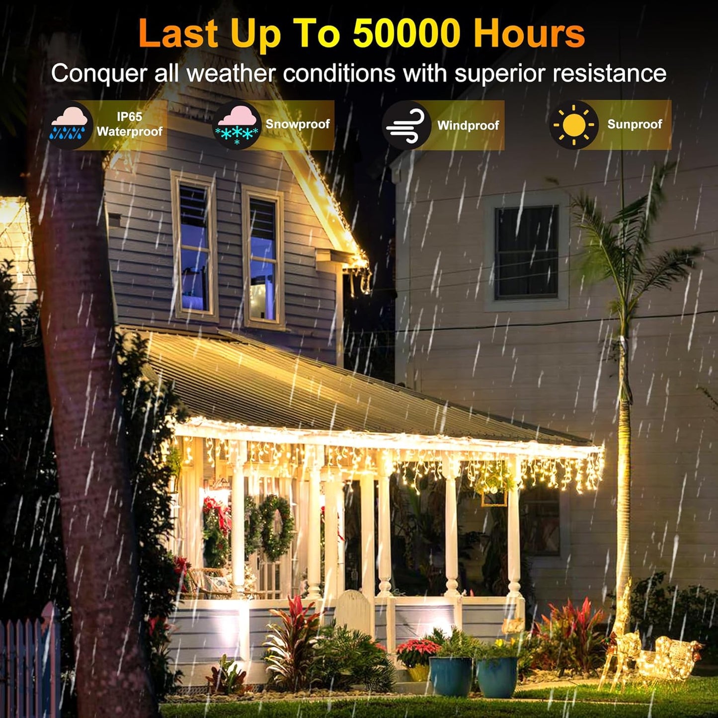 666 LED 66FT Christmas Lights with 148 Drops, 12 Modes Dimmable Warm White Outdoor Hanging Lights with Timer Memory, Waterproof Curtain Lights for Home Bedroom Indoor Tree Window Roof Fence Wedding