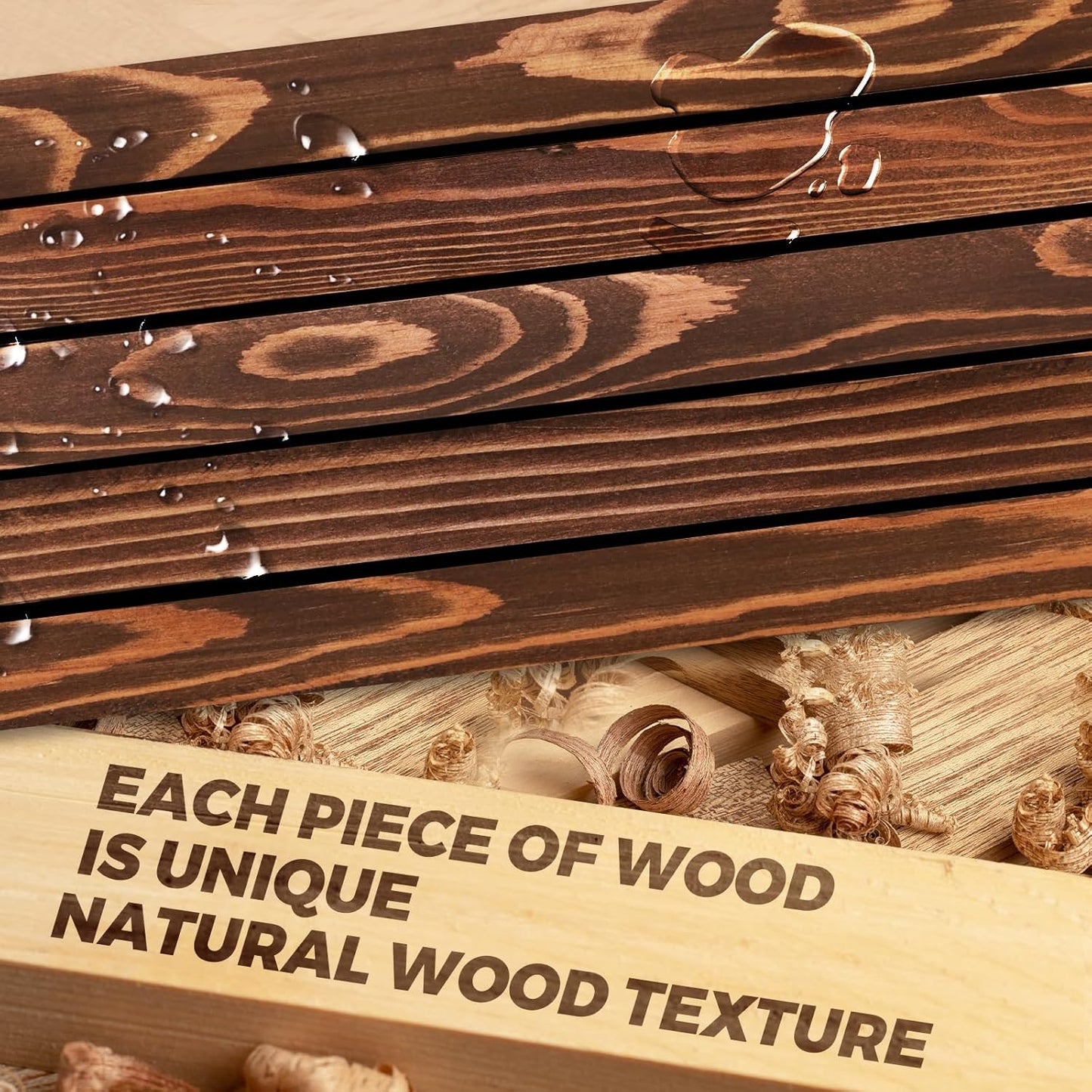 24"x6.8"x1.2" Solid Wood Floating Shelves 2-Pack - Rustic Brown Finish with Hidden Brackets, Perfect for Storage and Décor in Living Room, Kitchen, Bedroom