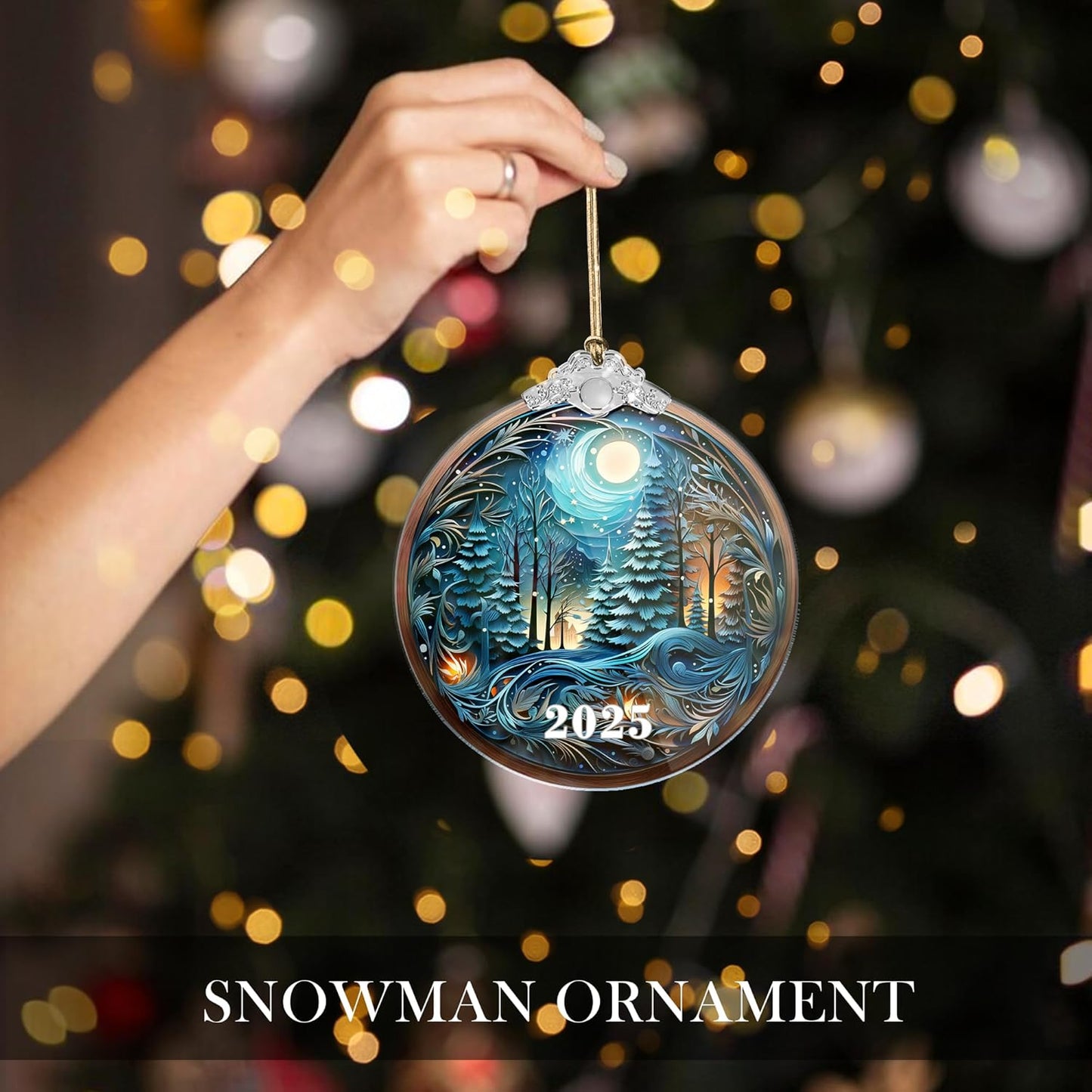 Christmas Tree Acrylic Ornament, Christmas Ornaments 2025, Christmas Ornament, Tree Ornaments, White Elephant Gifts for Adults, Gag Gifts Funny Adult, Christmas Decor (Noel in the Forest)