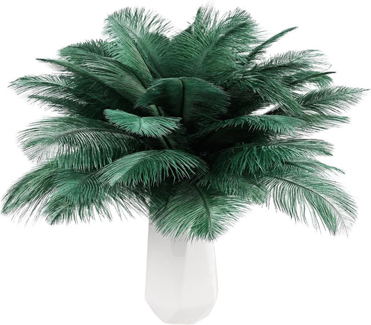 THARAHT Blackish Green Ostrich Feathers 12pcs Natural Bulk 8-10Inch 20cm-25cm for Crafts Wedding Party Centerpieces Mardi Gras Decoration Feather