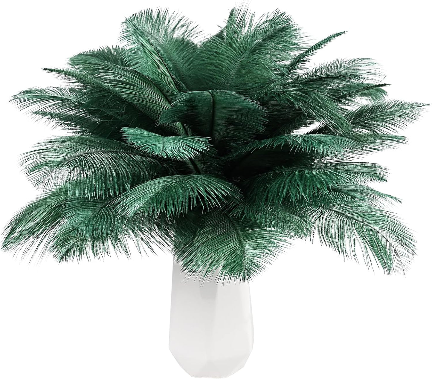 THARAHT Blackish Green Ostrich Feathers 24pcs Natural Bulk 8-10Inch 20cm-25cm for Crafts Wedding Party Centerpieces Mardi Gras Decoration Feather