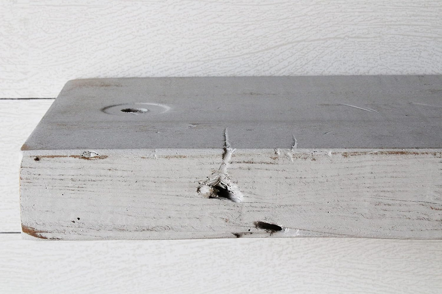 Urban Legacy Reclaimed Barn Joist Deep Floating Shelves | Deep Shelves with Low Profile Shelf Bracket with High Weight Capacity, Set of 2 (48" x 11" x 2.5", Rustic Gray)