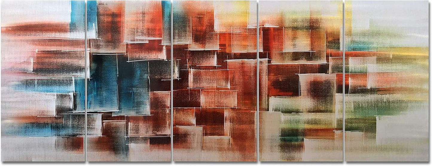 Yihui Arts Abstract Metal Wall Arts Hand Crafted Aluminum Artwork Large Modern Wall Accent for Living Room Bedroom Kitchen Decor