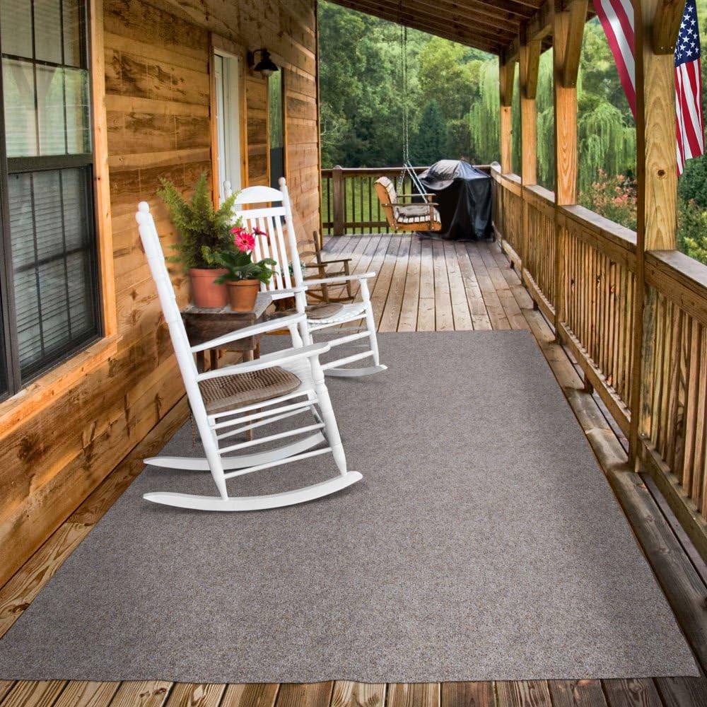 House, Home and More Indoor Outdoor Carpet with Rubber Marine Backing - Brown - 6 Feet x 50 Feet - Durable, UV-Resistant - Adds Color and Comfort to Your Deck, Patio or Other Outdoor Rug Space.