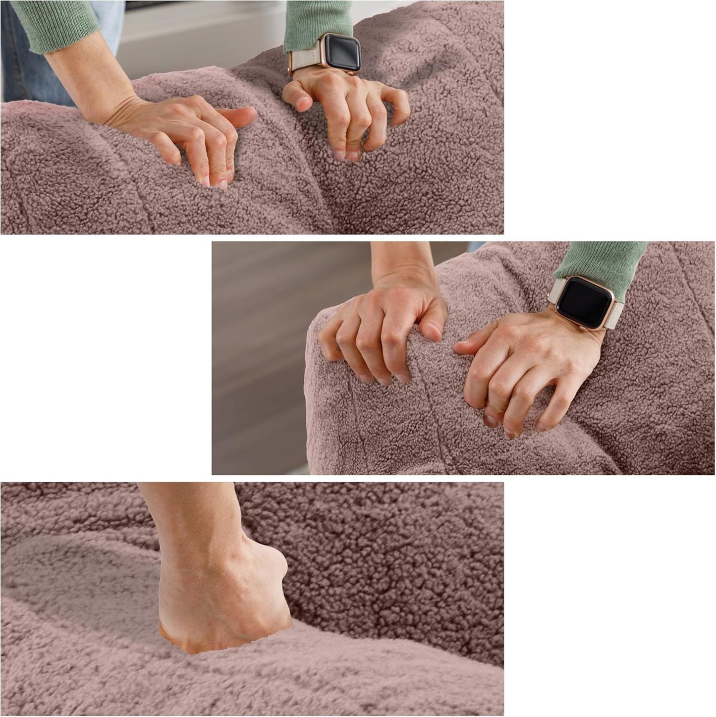 Recaceik Bean Bag Chairs, Tufted Soft Stuffed Bean Bag Chair with Filler, Fluffy Lazy Sofa Chair Lounger, Comfy Giant Bean Bag Chair for Bedroom, Living Room, Brown