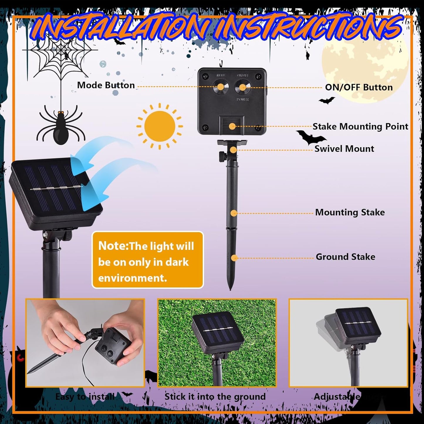 Halloween Lighted Garden Flag for Outside, Witch Feet Shape Flag Yard Decor, 8 Modes 28x40 Double Sided Cauldron Eyeball Black Cat Outdoor Hlloween Decorations for Home Porch（Multi Colored-28x40）