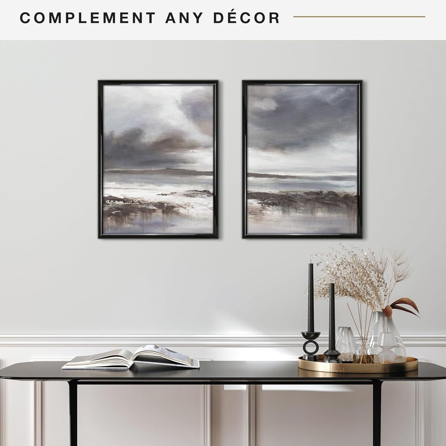 MCS Trendsetter 18x24 Poster Frame Black High-Gloss, Vertical & Horizontal Wall Hanging Large Picture Frame for Photos, Posters & Art Prints (2-Pack)