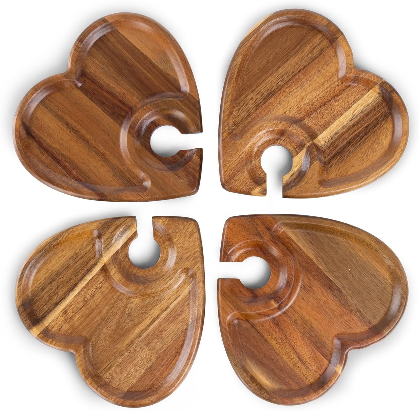 PICNIC TIME Toscana Heart-Shaped Wine Appetizer Trays