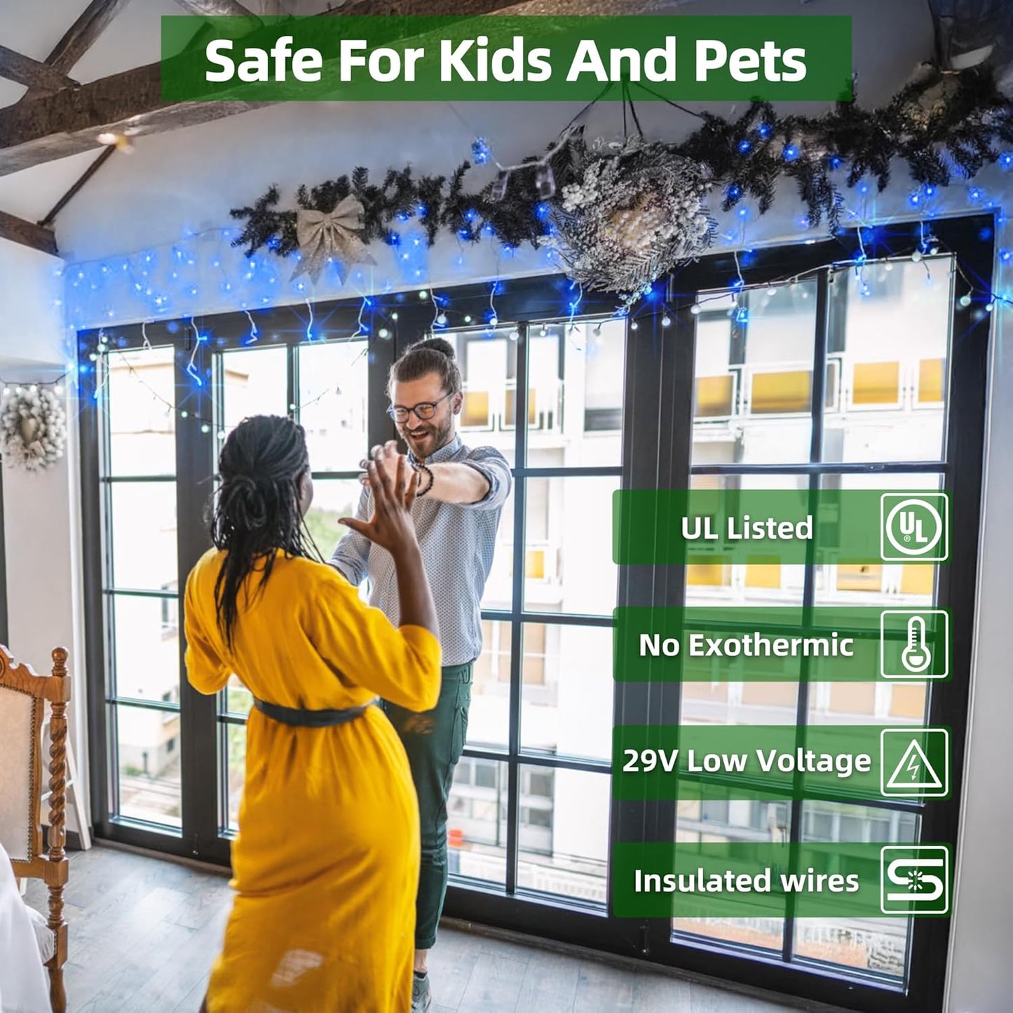 792 LED Christmas Lights with 176 Drops,82ft 8 Modes Fairy Hanging String Lights with Time Waterproof, Plug-in Christmas String Lights for Holiday Wedding Party Christmas Decorations(Blue)