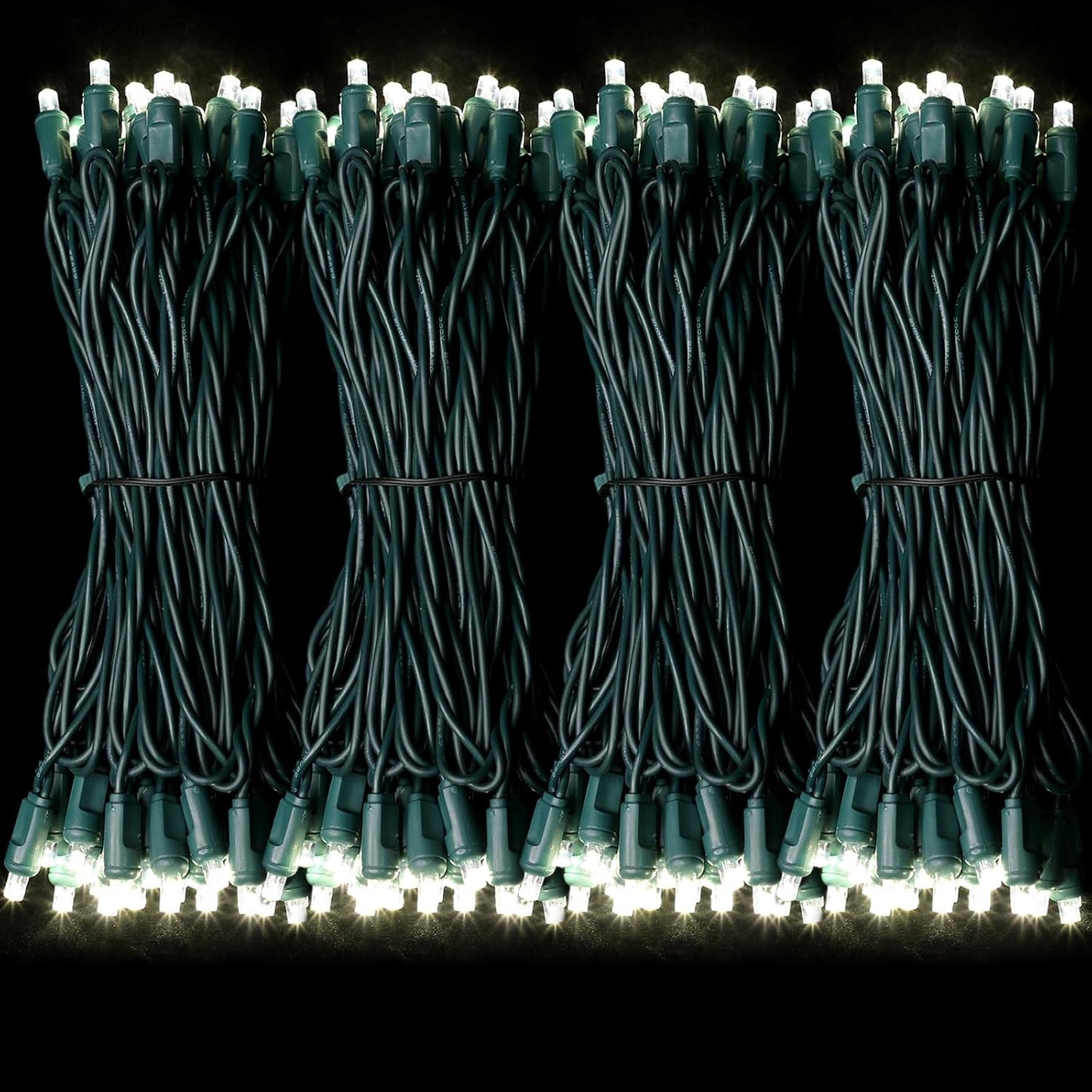 600LED (12pk of 50L) String Lights, LED Christmas Lights, 6" SPACING,Green Wire, White