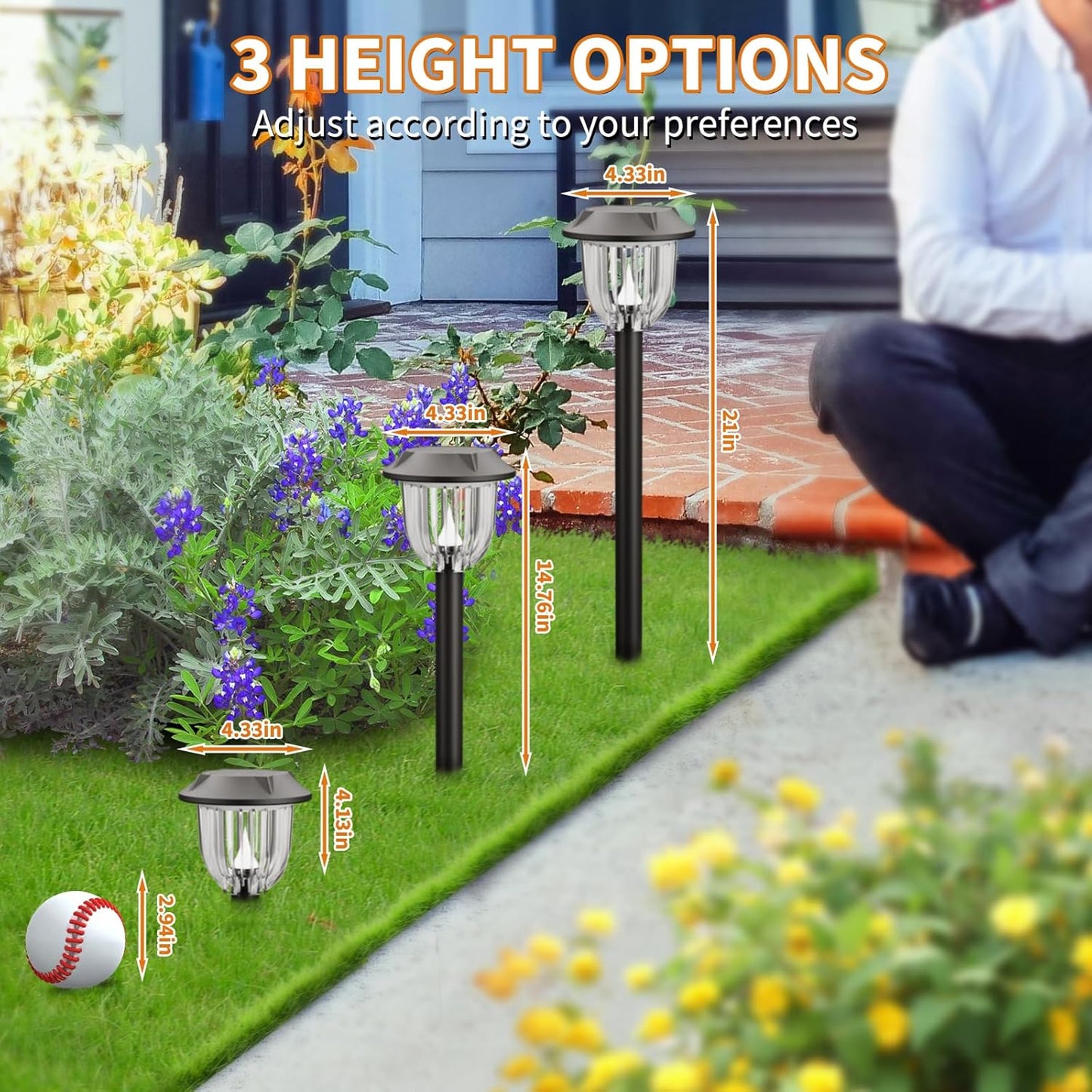 Solar Outdoor Lights,5 Pack LED Lights Outdoor Waterproof for Your Garden, Landscape, Path, Yard, Patio, Driveway(Warm)