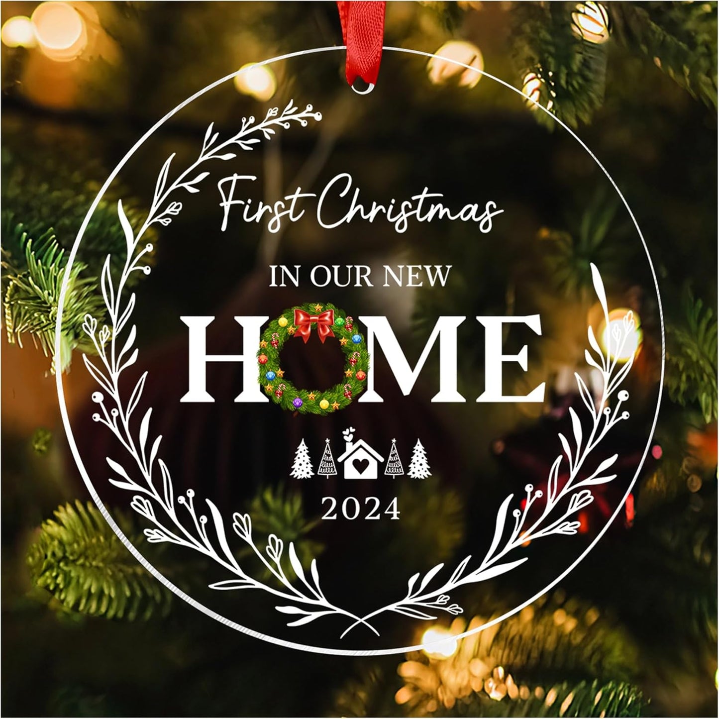 Our First Christmas in Our New Apartment 2025 Xmas Ceramic Ornament - Apartment Decor House Warming Gifts 1st Apartment Christmas Ornament (Home Ornament)