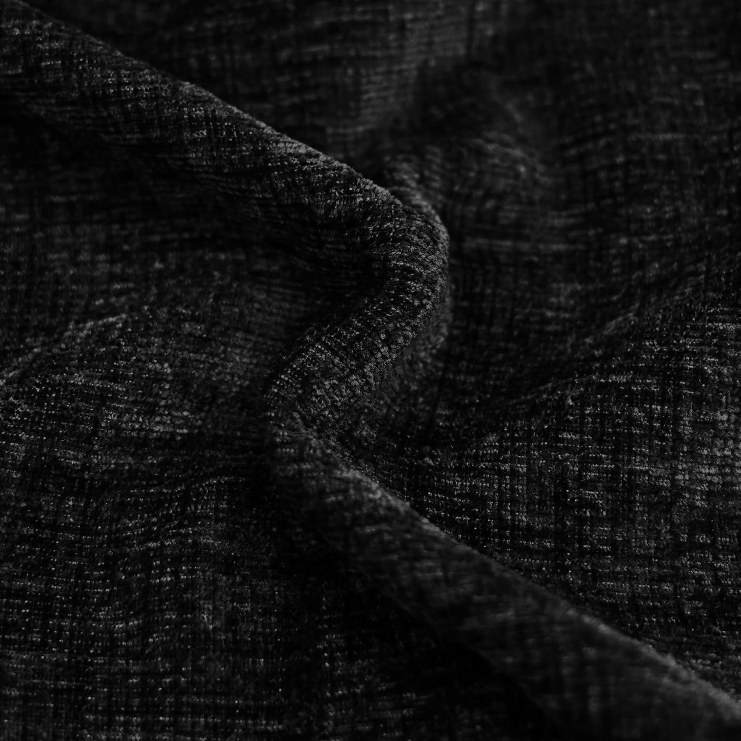 CaliTime Throw Pillow Covers Decorative 24 X 24 Inches Pack of 2 Cozy Chenille Cushion Cases for Couch Sofa Bed Living Room Home Black