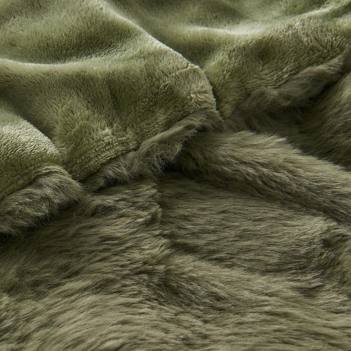 Lotus Karen Faux Fur Blanket Dark Green - Big Bubble Rabbit Fluff King Blankets for The Bed,Softest Fluffy Fuzzy Cozy Blanket,Thick Furry Plush Shaggy Warm Blankets for Women,108x90 Inches