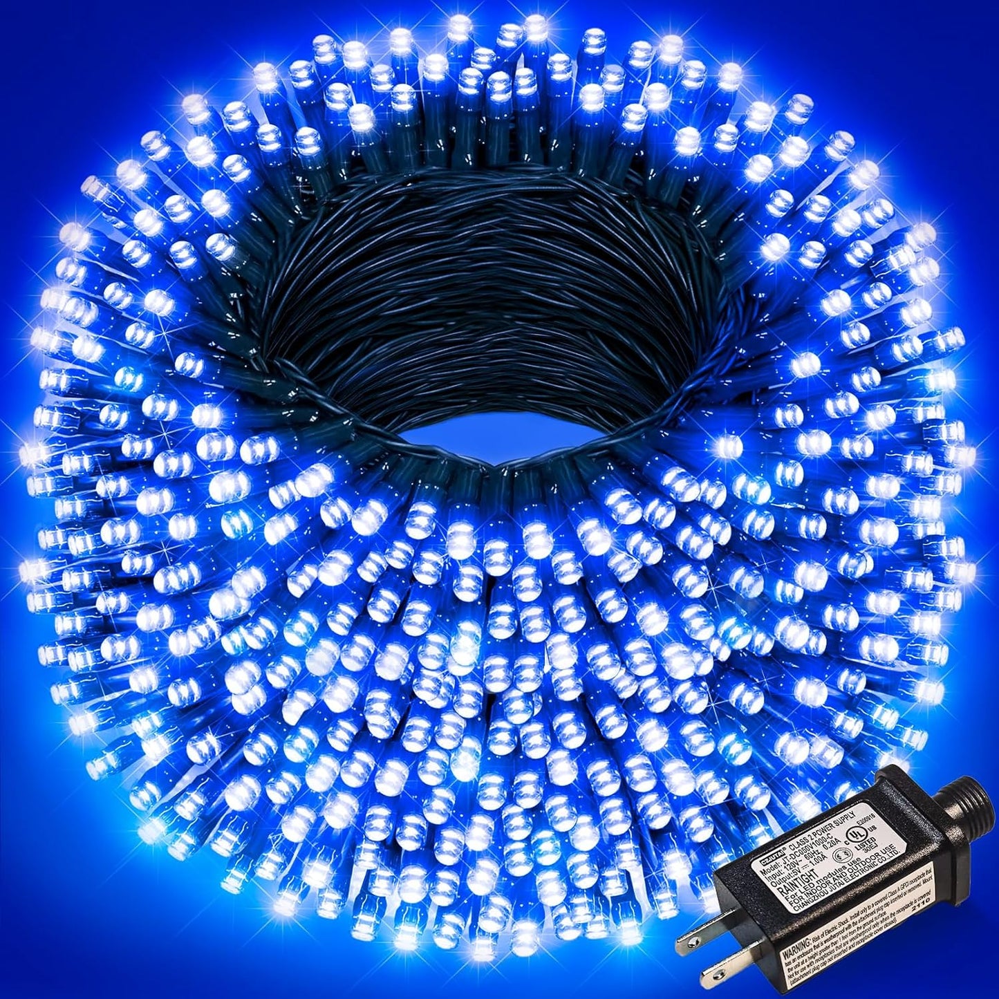 Christmas Lights Outdoor, 262FT 800 LED Christmas String Lights 8 Modes, Green Wire Waterproof Twinkle Tree Light for Indoor House Yard Patio Wedding Holiday Decorations, Blue