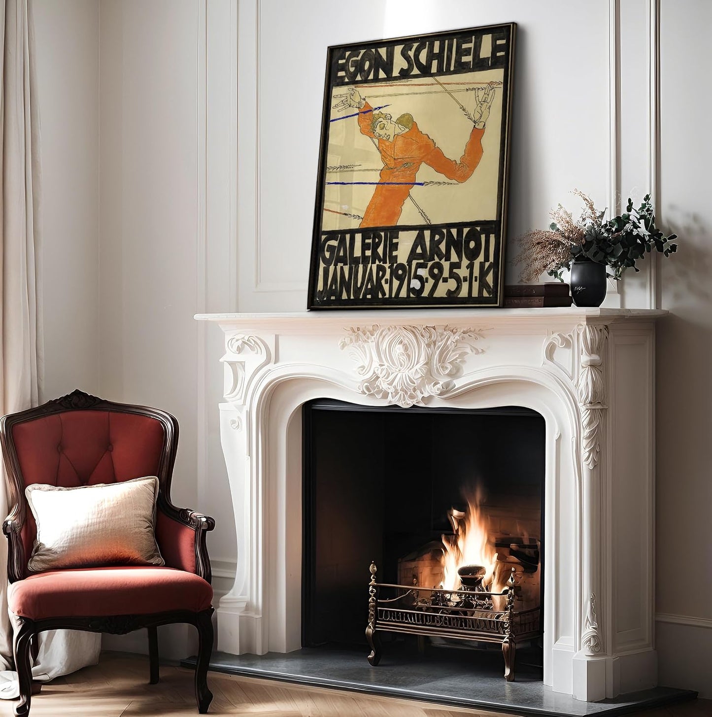 Poster Master Vintage Painting Poster - Retro Expressionism Print - Self Portrait as the Martyred St Sebastian - Gift for Artist, Friend - Wall Decor for Home, Office, 24x32 Unframed Wall Art