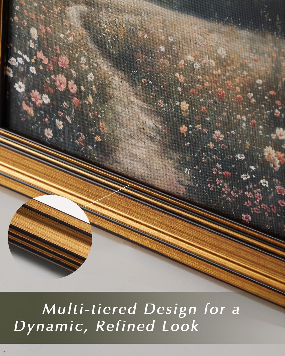 HUARCEY Gold Framed Vintage Wall Art for Living Room, Animals Painting Prints Shelf Decor for Kitchen, Aesthetic Bedroom Wall Art Decor, Christmas Gifts for Friends or Family (Seven Cranes 12"x16")