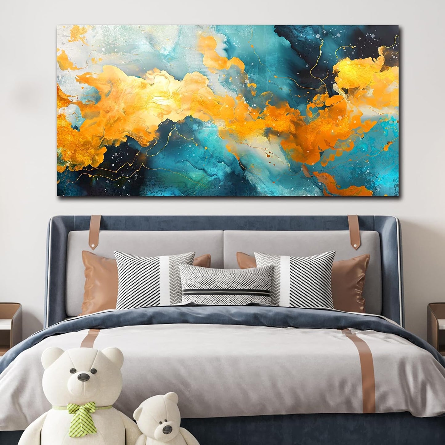 LAOTOART Colorful Wall-Art - Large Abstract Canvas Wall-Art - Paintings for Wall Decorations Ready to Hang Size 29" x 59"