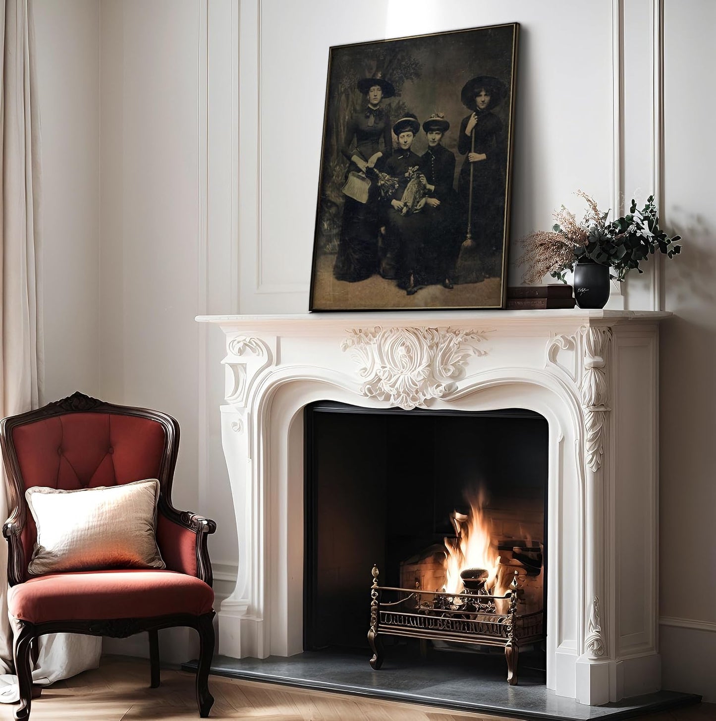 Poster Master Vintage Four Witches Coven Poster - Retro Witches Print - Witchcraft Art - Halloween Art - Gift for Men & Women - Gothic Decor for Living Room, Bedroom or Dorm - 11x14 UNFRAMED Wall Art