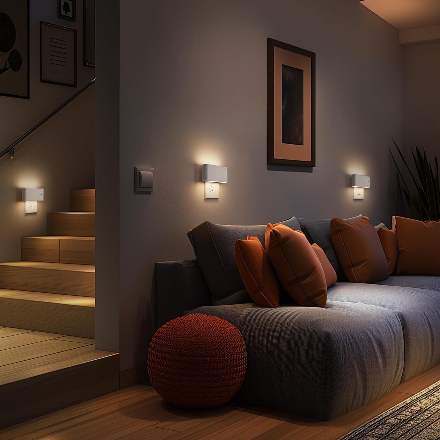 Briignite Night Lights Plug into Wall, LED Night Light with Dusk to Dawn Light Sensor, 2 Pack,Dimmable Night Light Plug in, 3000K Soft White Nightlight for Kids Room Bedroom Hallway Kitchen