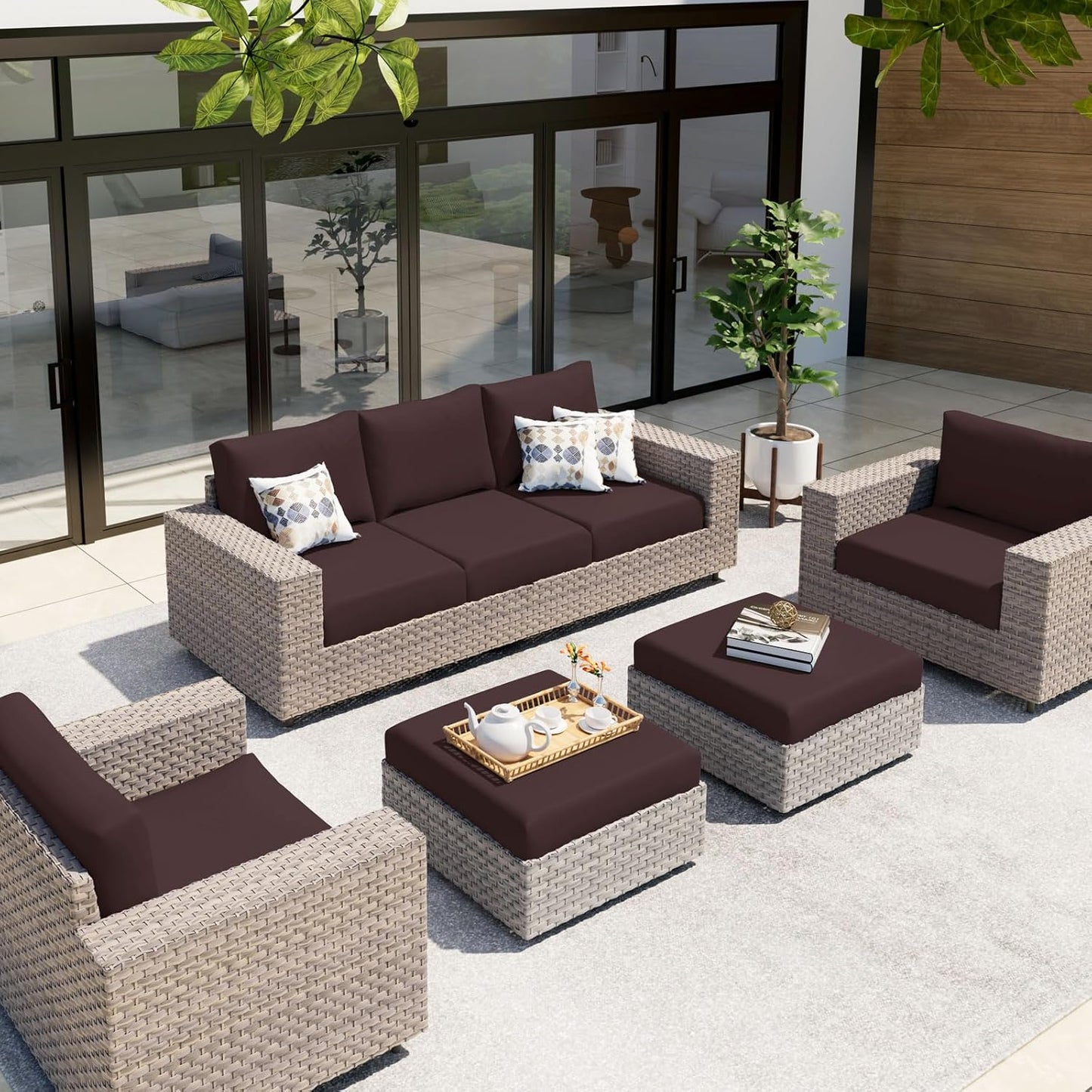 hyha Waterproof Couch Cushion Covers, Sectional Sofa Slipcovers Washable, L Shape Chaise Dog Couch Covers for Sectional Sofa, Universal Furniture Protector (1 Piece for Chaise XL, Chocolate)