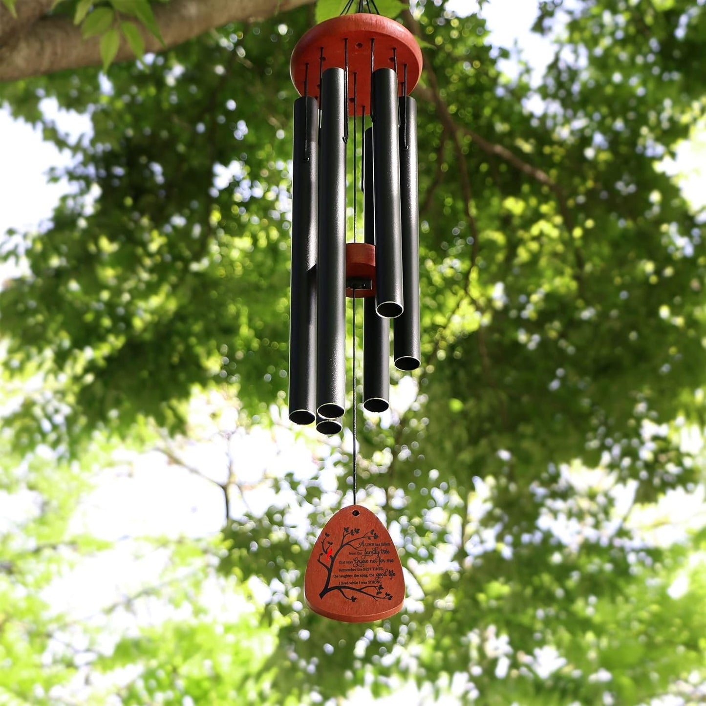 Memgift Memorial Wind Chimes for Outside Sympathy Gifts for Loss of Loved One Cardinal Wind Chimes for Outside Outdoors Bereavement/Funeral Gifts for Loss of Mom Dad
