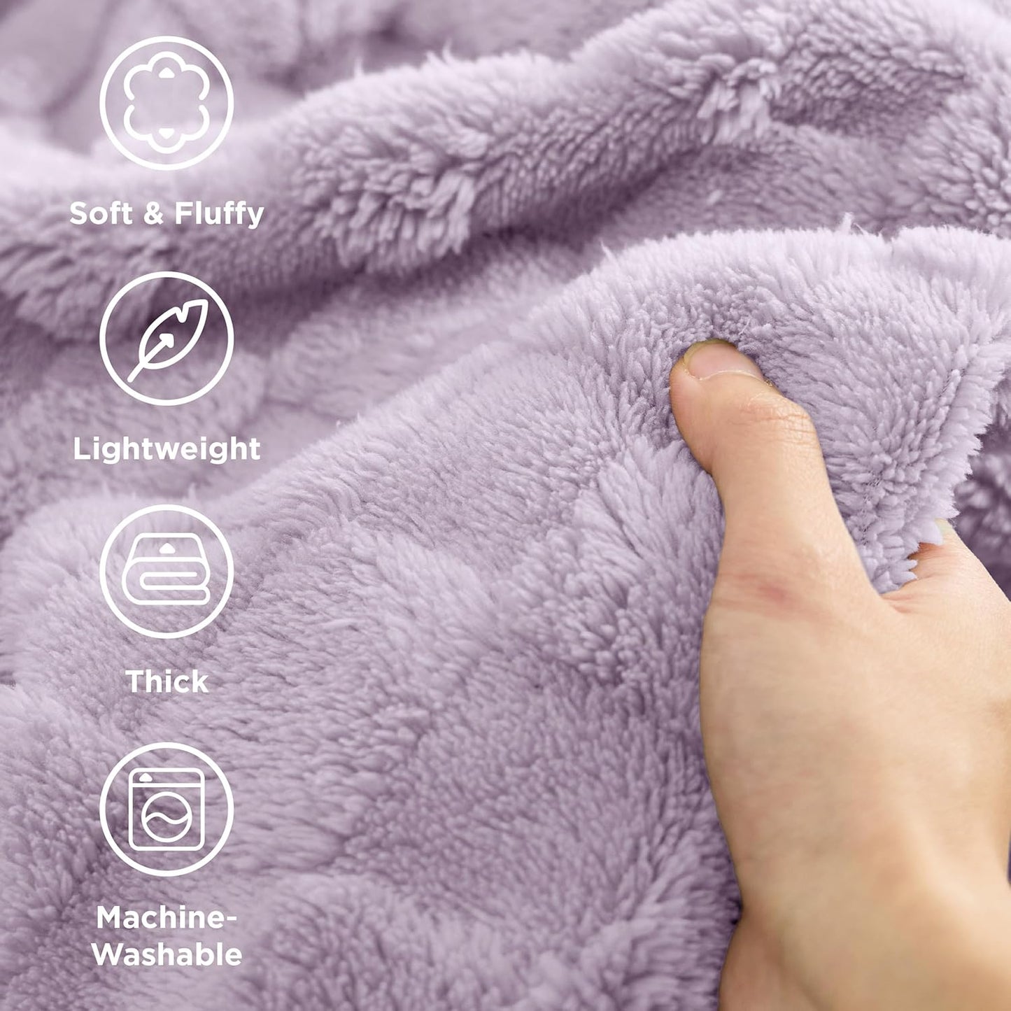 Bedsure GentleSoft Full Size Blankets for Bed Lavender Fog - Super Soft Cozy Fleece Blanket for Women Men Girls, Large Fuzzy Throws for Bedroom Decor, 84x90 Inches