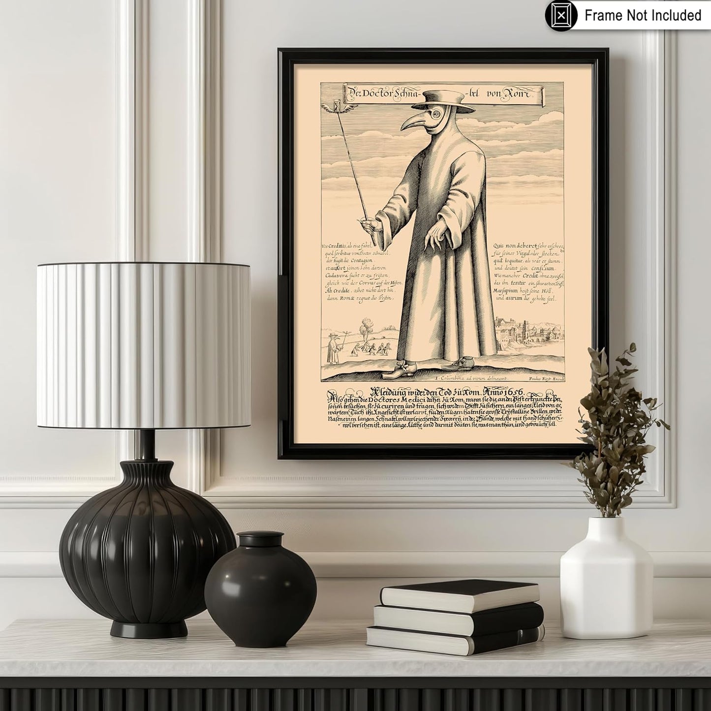 Poster Master Vintage Doctor Schnabel from Rome Poster - Retro Plague Doctor Print - Medieval Art - Gift for Men & Women - Great Wall Decor for Dorm, Living Room or Bedroom - 16x20 UNFRAMED Wall Art