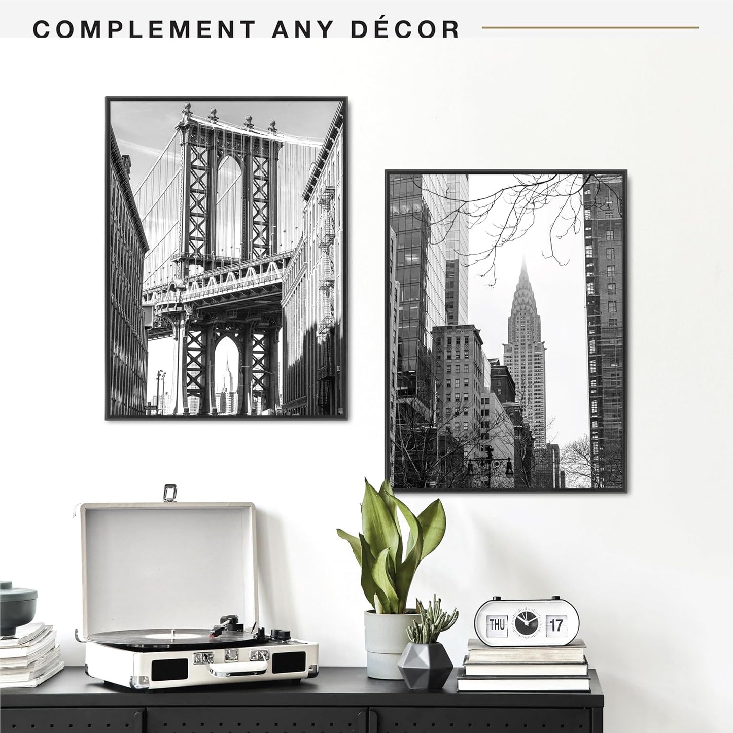 MCS Original Poster Frame 18x24 Black Lightweight Vertical & Horizontal Wall Hanging Large Picture Frame for Posters, Art Prints & Gallery Wall (2-Pack)