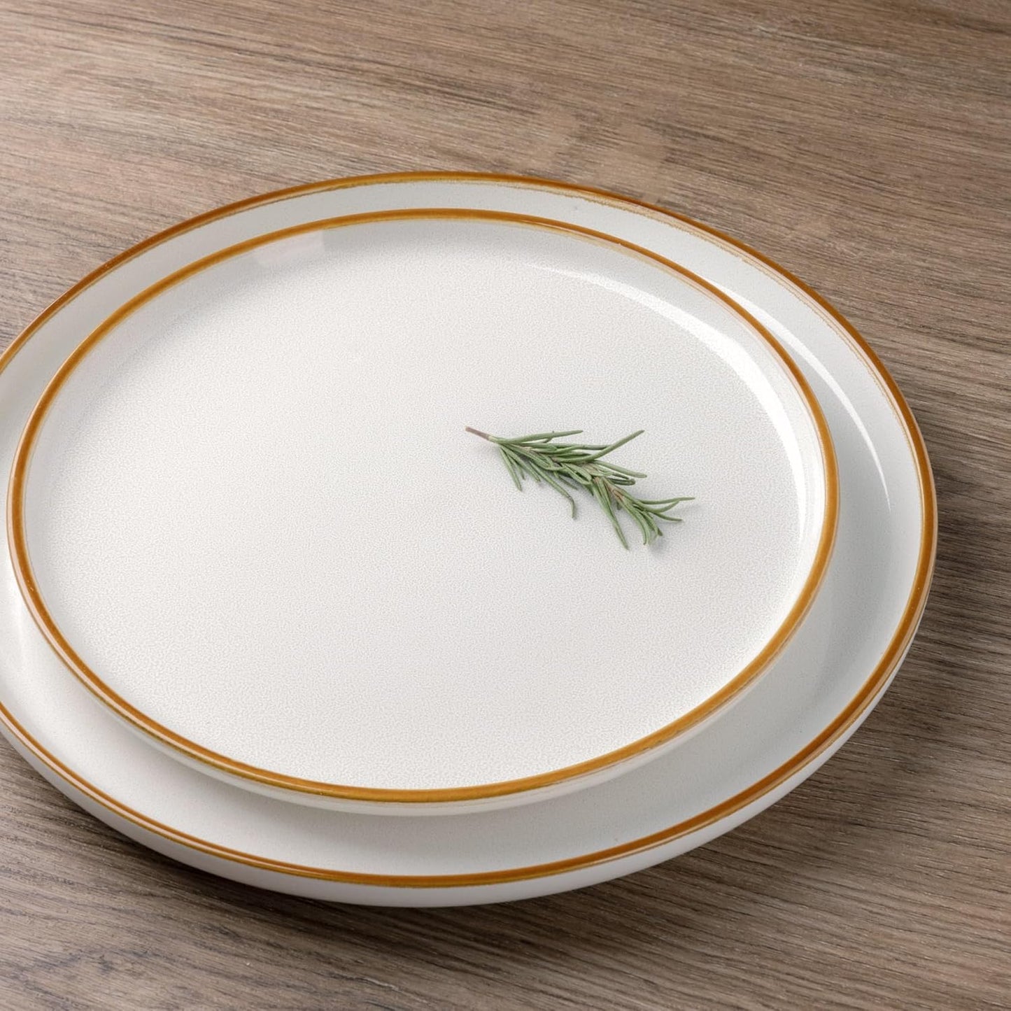 GBHOME Ceramic Dinnerware Sets for 4, 12 Pieces Stoneware Plates and Bowls Sets, Scratch Resistant Dishes, Dishwasher & Microwave Safe, Reactive Glaze-White