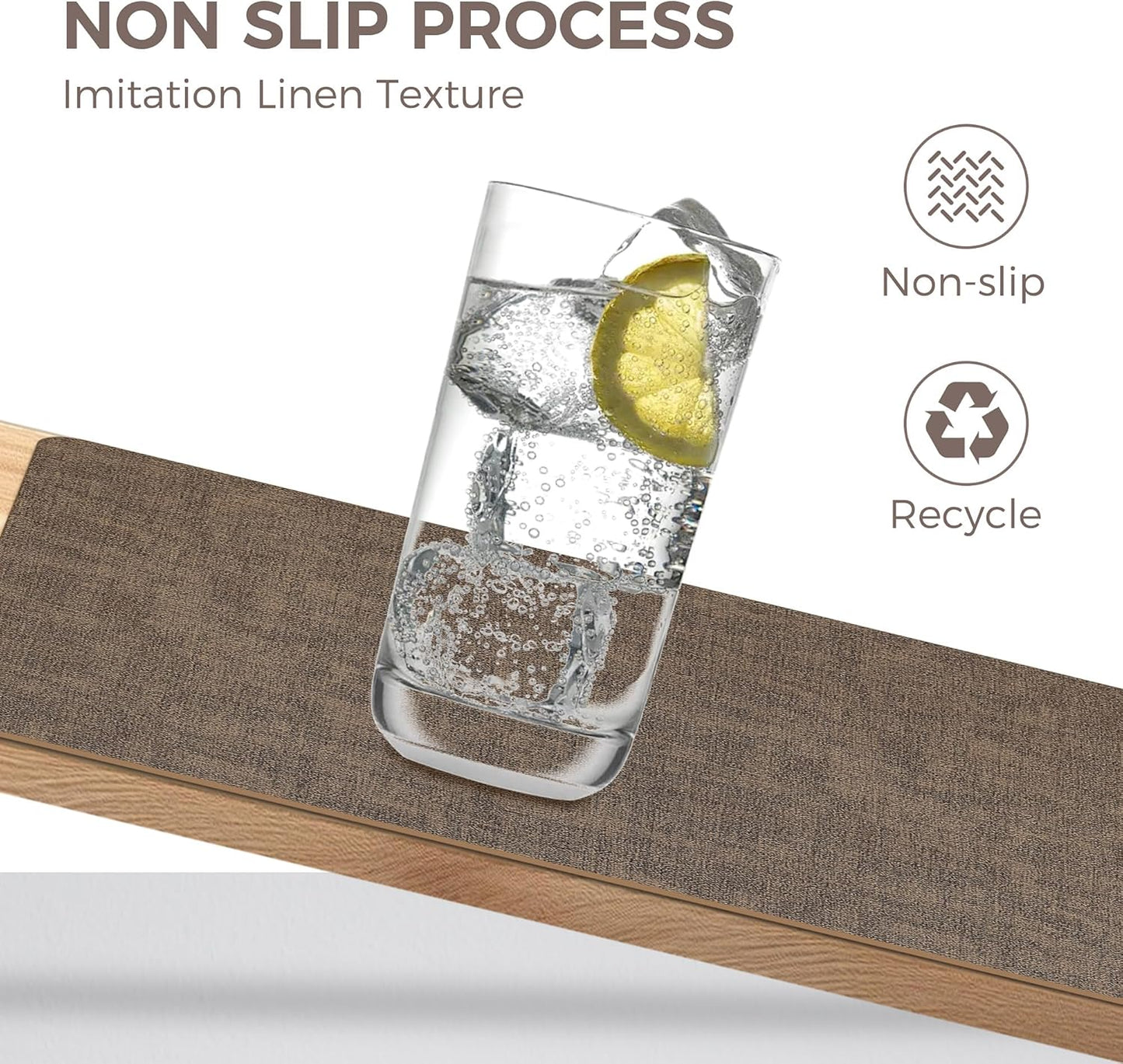 Vinyl Placemats Set of 6, Faux Leather Waterproof and Heat Resistant Place Mats, Washable Anti-Slip Table Mats with Coaster, Wipeable Placemats for Indoor & Outdoor 17" x 12" (Dark Coffee, Set of 6)