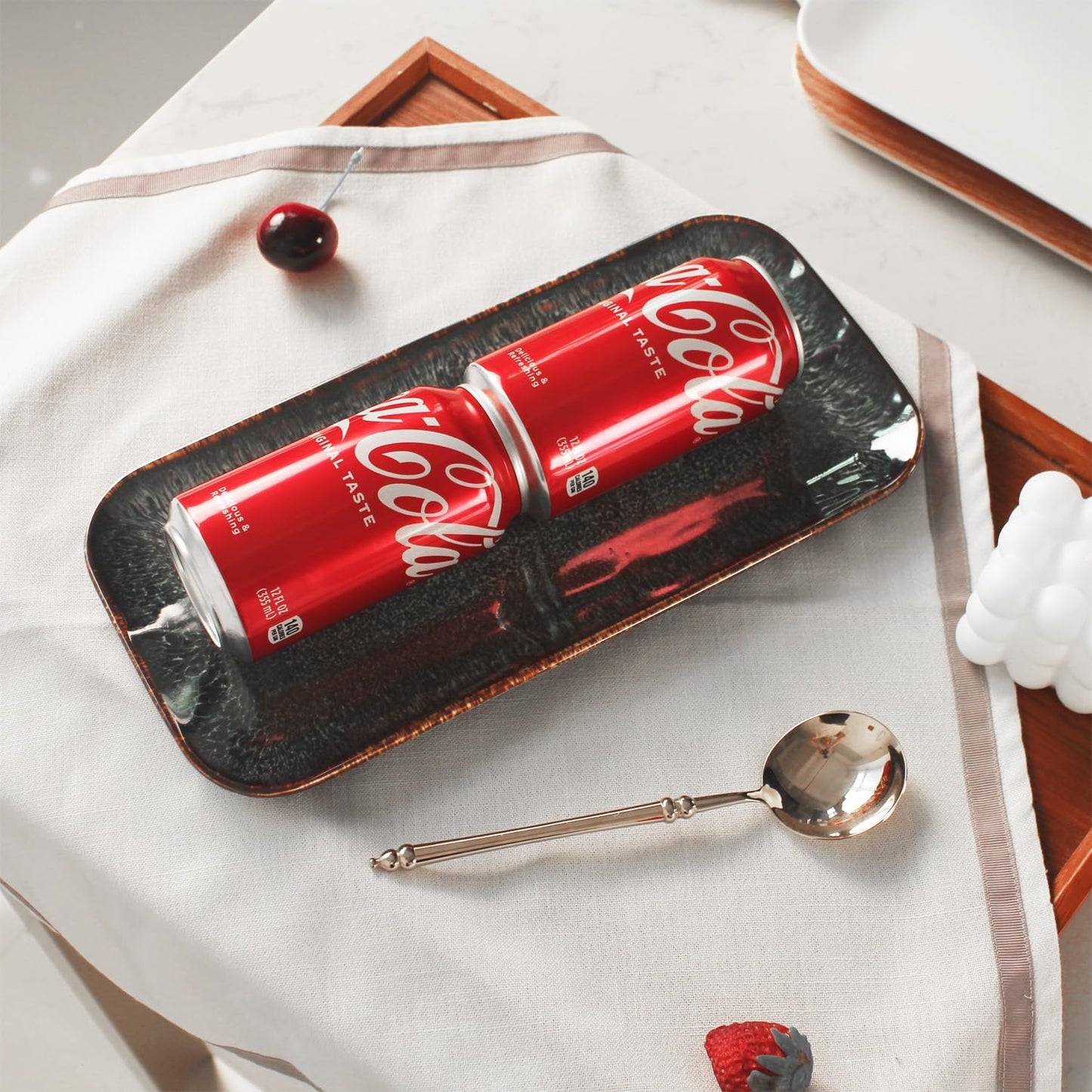 Ceramic Serving Dinner Plate Set, 4-Piece for Main Meals, Tacos, Lunches, Snack, Platters - Microwave and Dishwasher Safe, Scratch Resistant, Kitchen Serving Dinnerware, Black 12.4 Inch