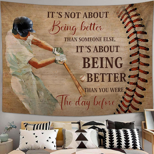 yowecso Baseball Tapestry Sport Theme Tapestry Wall Hanging for Bedroom Baseball Tapestries Aesthetic Wall Decor for Home Dorm Living Room 60"x90"