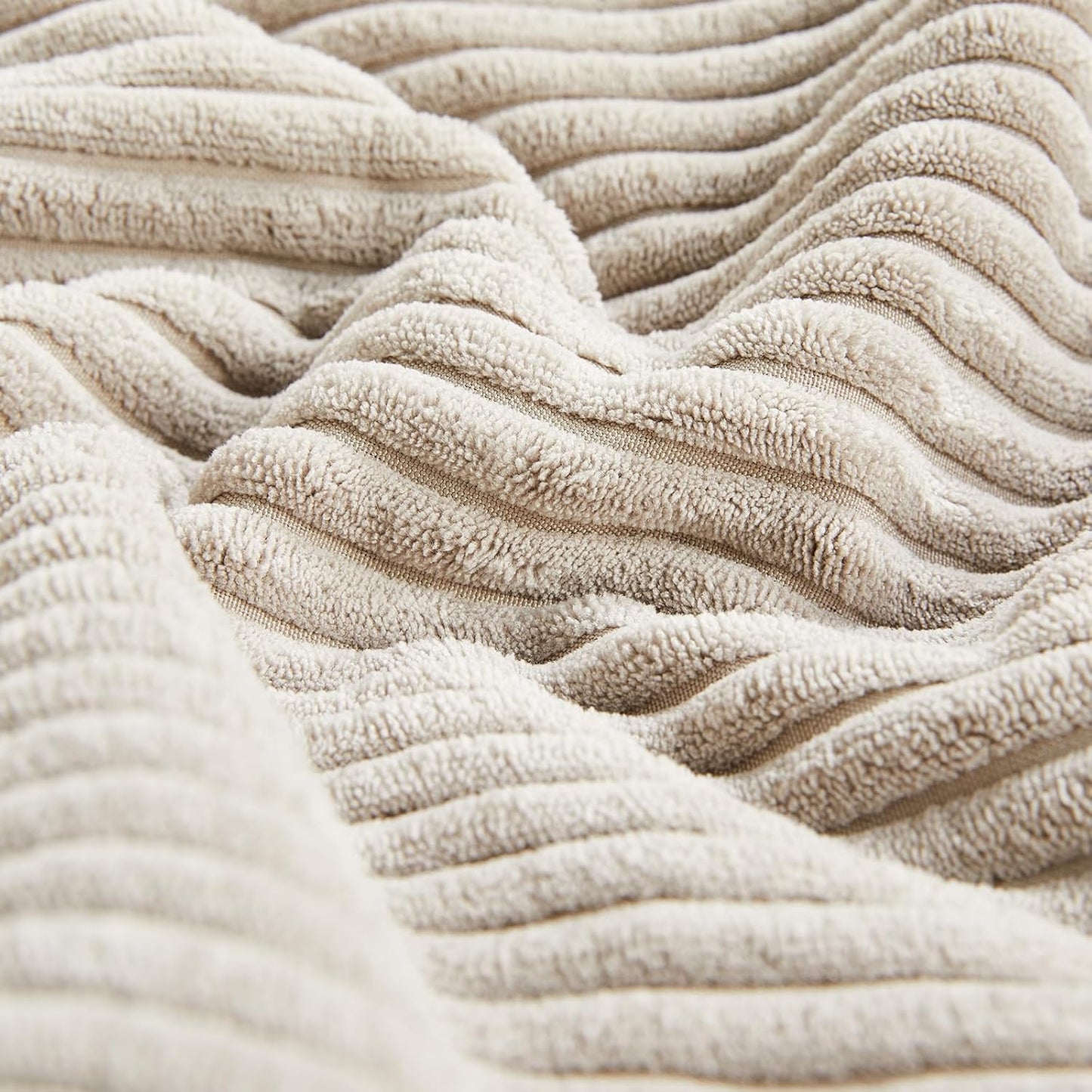 Fancy Homi 2 Packs Neutral Taupe Samll Decorative Throw Pillow Covers 14x14 Inch with for Couch Bed Sofa, Rustic Farmhouse Boho Home Decor, Soft Corss Patchwork Corduroy Square Cushion Case 35x35 cm