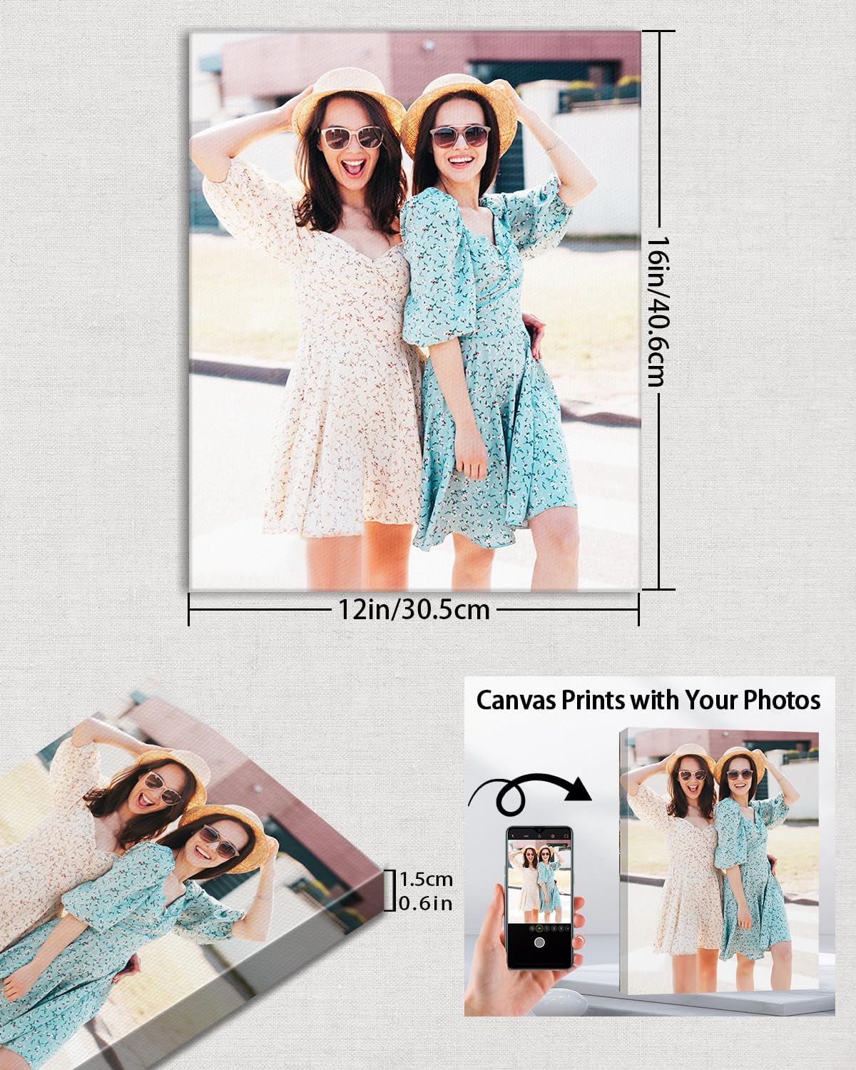 AbcCustomize Custom Canvas Prints,Transform Your Memories into Beautiful Art with Personalized Photo on Canvas,Personalized Canvas Wall Art for Home Decor, Gifts, and Keepsakes