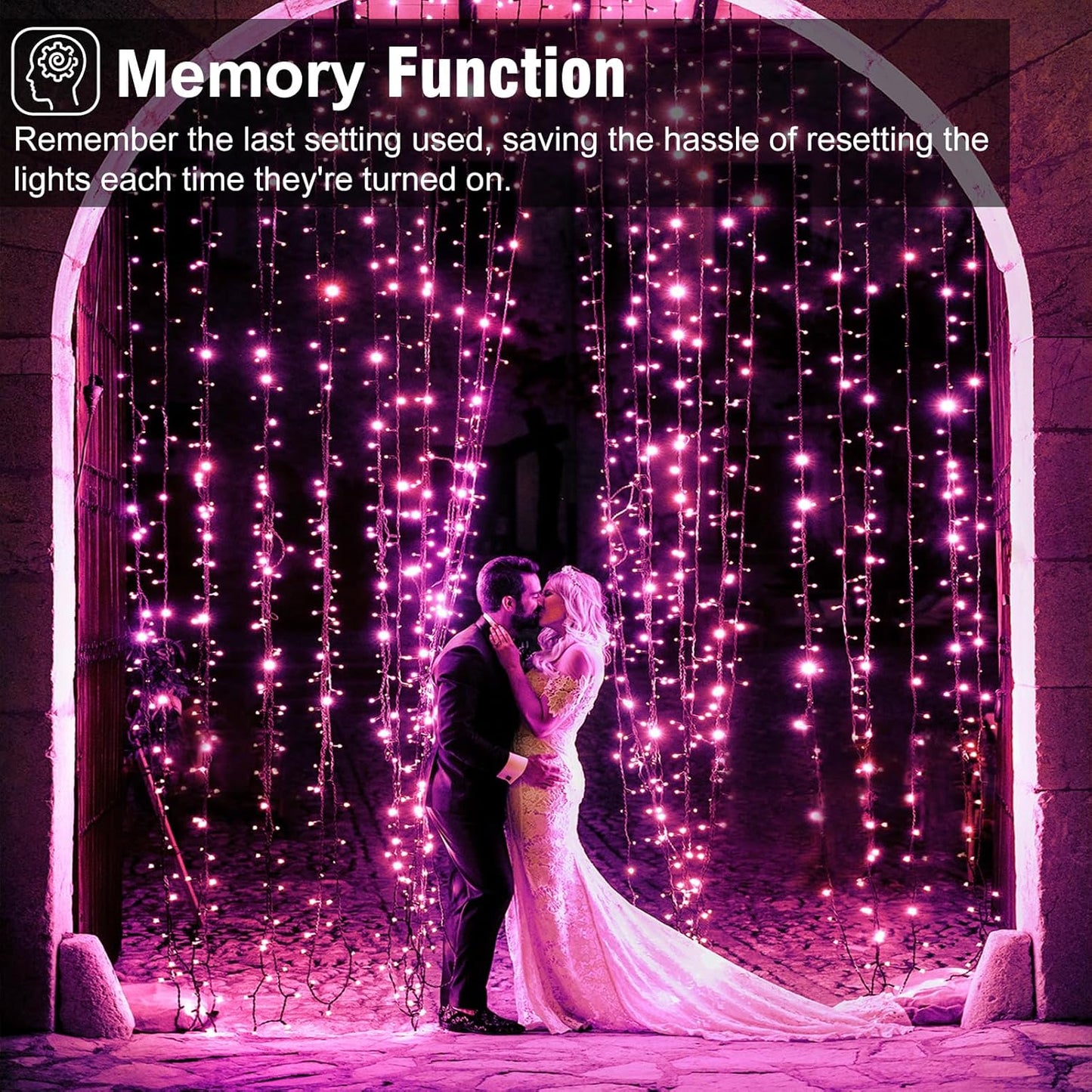 2 Pack Christmas Lights Outdoor, Total 200FT 600LED String Lights for Outside with 8 Modes Waterproof, Green Wire Twinkle Tree Lights for Indoor Room Patio Garden Party Decorations, Pink