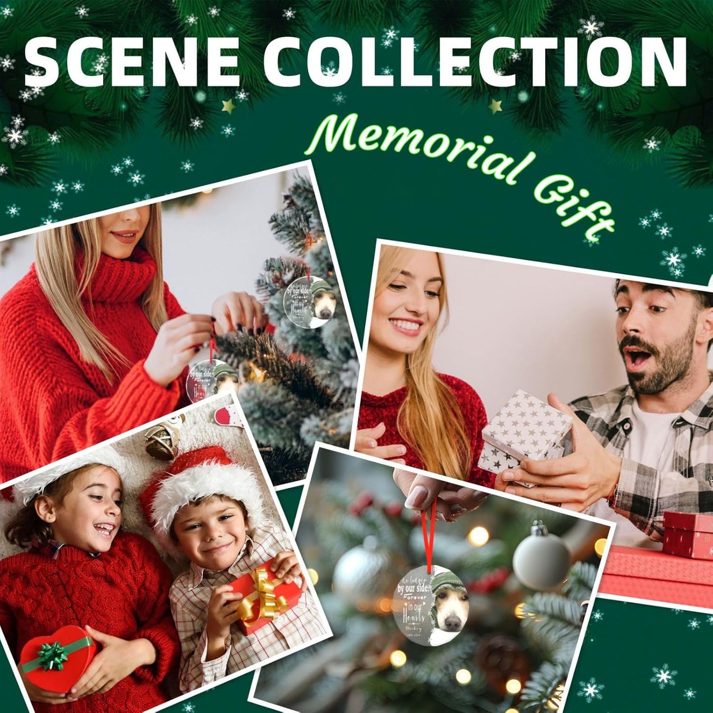 Personalized Glass Ornaments, Custom Glass Ornament with Name/Photo/Date,Customized Gifts for Pet, Round Designs