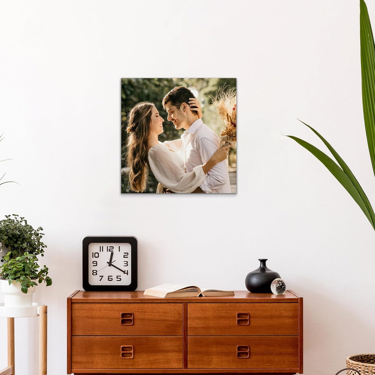 WayToLight Custom Canvas Prints with Your Photos Framed Personalized Picture Canvas Prints Wall Art Ideal for Home Decor Christmas Family Gifts (12" x 12")