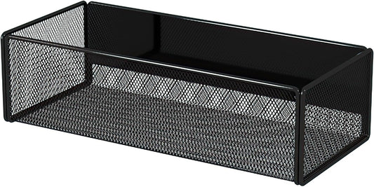 Magnetic Basket Organizer Holder for Fridge Magnetic Storage Bin Box Containers for Refrigerator Whiteboard Classroom (Large, Black)