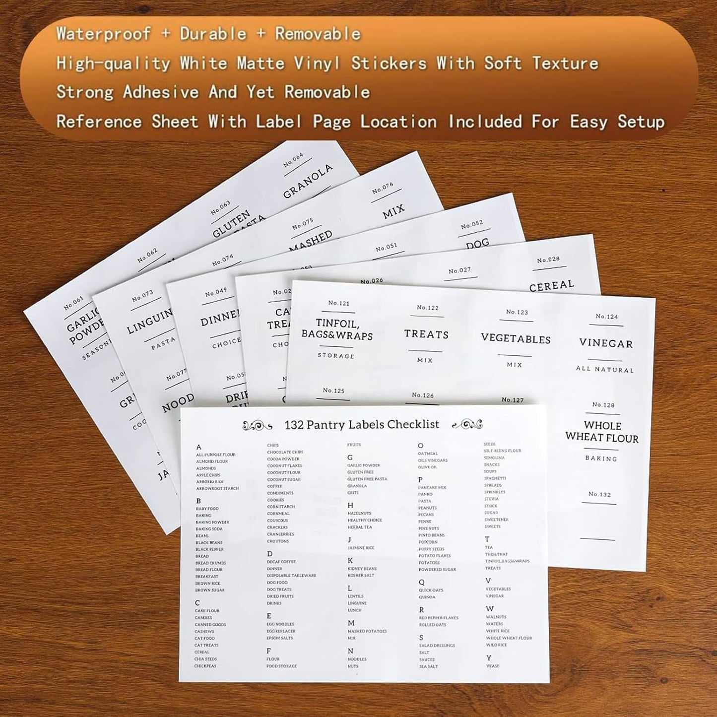 6 Pack Glass Jars with Bamboo Lid and Spoons - 17Oz/27Oz Borosilicate Glass Jars with 132 Pantry Labels - for Coffee Beans, Tea, Sugar & More