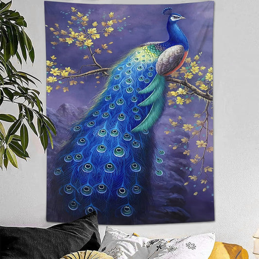yowecso Peacock Tapestry - Purple Peacock Wall Hanging for Bedroom, Living Room & Dorm - Aesthetic Wall Decor - 60"x90"