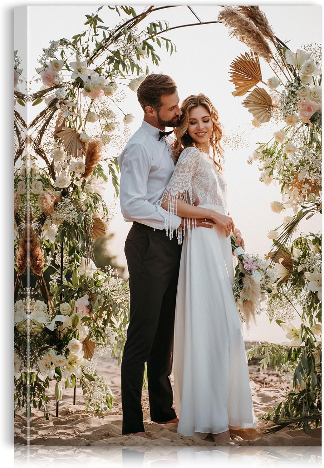 Custom Canvas Prints with Your Photos - Personalized Pictures Print, Customized Photo Gifts, Wall Art Poster Canvas Printing for Wedding, Family, Baby, Pets, Home Office Decor, Wrapped Frame 12x18