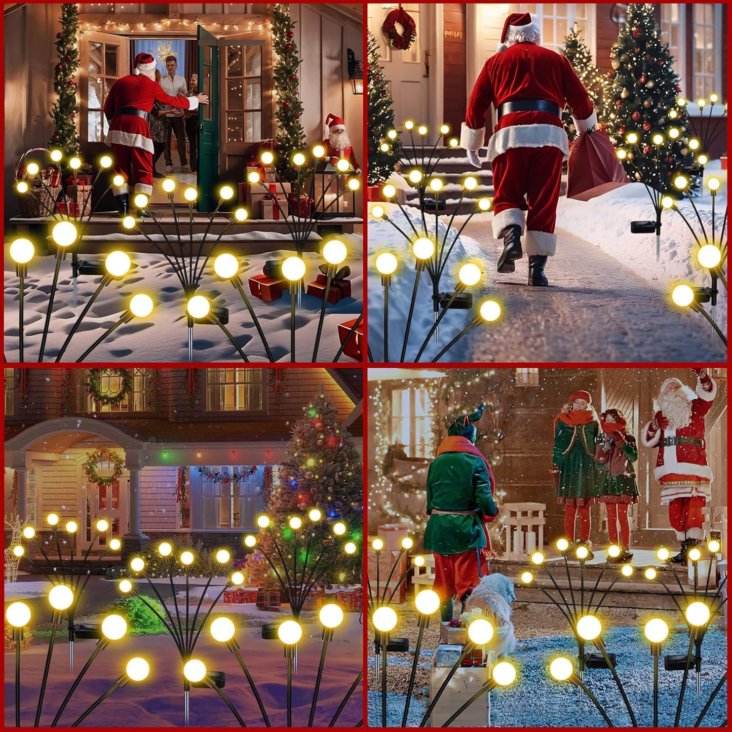 Solar Garden Lights Outdoor,2 Pack 16LED Waterproof Solar Powered Lights for Yard Pathway Patio, Swaying Lawn Decor as Gardening Gifts for Women Holiday