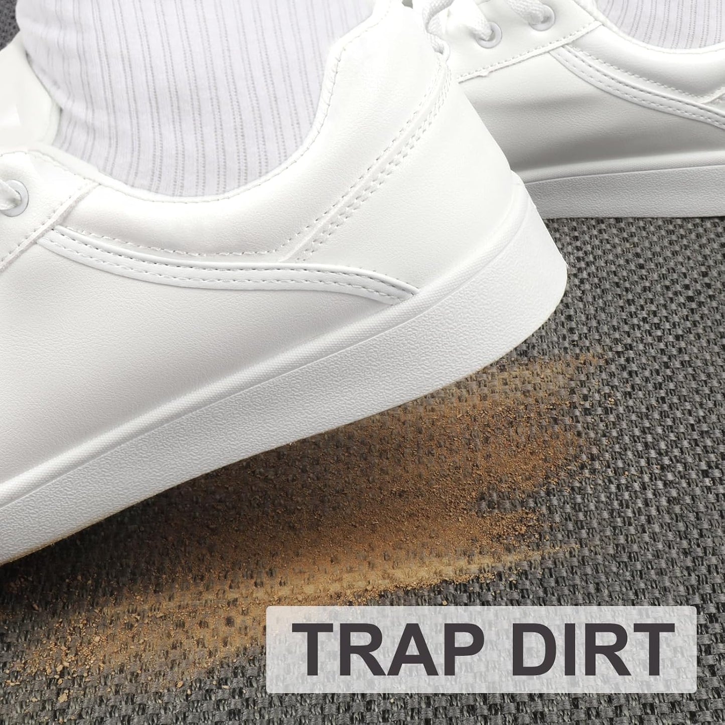 LEKEEPGO Door Mat 17"x29", Non Slip Door Mat Indoor Entrance, Rubber Backing Indoor Door mat Washable Absorbent Low-Profile Doormat Front Entryway Entry Resist Dirt Inside Door Mats, Grey