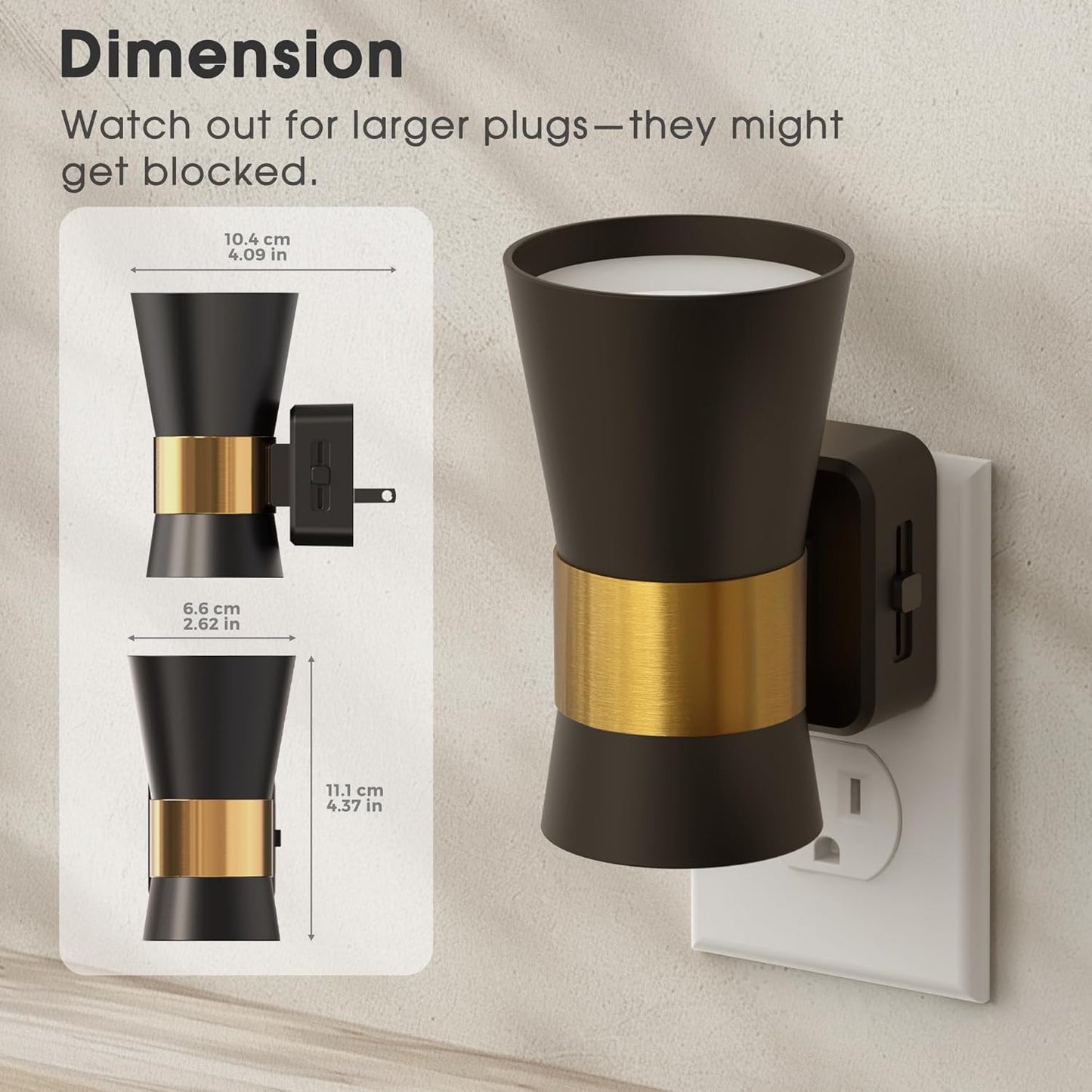 Briignite Night Light Plug into Wall, Vintage Dimmable LED Night Lights 0-100LM with Auto Dusk to Dawn, Christmas Gifts, 1W 3000K Country Night Light from for Bathroom, Hallway, Bedroom, Kids, 2 Pack