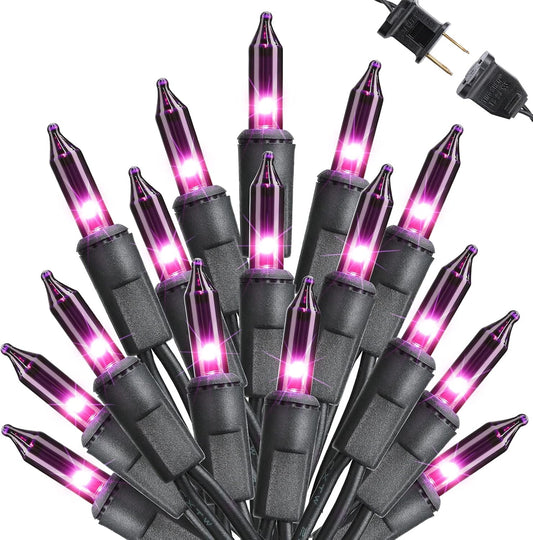 Toodour Purple Halloween Lights, 25ft 100 Count Incandescent Halloween String Lights, UL Certified Connectable Mini Bulbs String Lights for Home, Garden, Porch, Yard, Patio, Party, Indoor Decoration